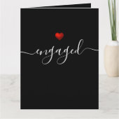 Simple Modern Red Heart Black Kaart (Voorkant)