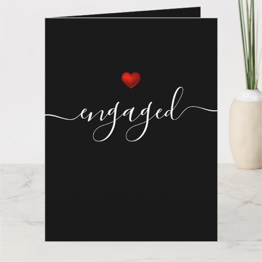 Simple Modern Red Heart Black Kaart (Voorkant)