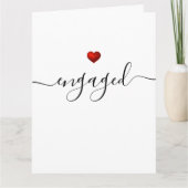 Simple Modern Red Heart White ingeschakeld Kaart (Voorkant)