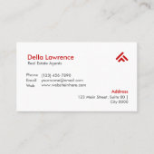 Simple Modern Red Real Estate Agent Realtors  Visitekaartje (Voorkant)