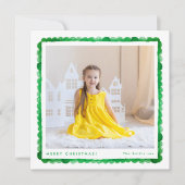 simple modern retro green photo square christmas feestdagenkaart (Voorkant)