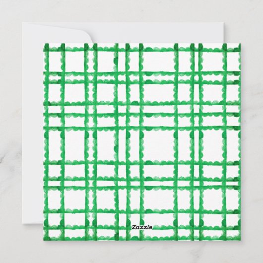 simple modern retro green photo square christmas feestdagenkaart (Achterkant)