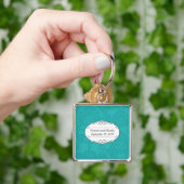 Simple Modern Retro Turquoise Mint Damask Wedding Sleutelhanger (Hand)
