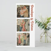 Simple Modern Retro Typography Photo Wedding Kaart (Staand voorkant)
