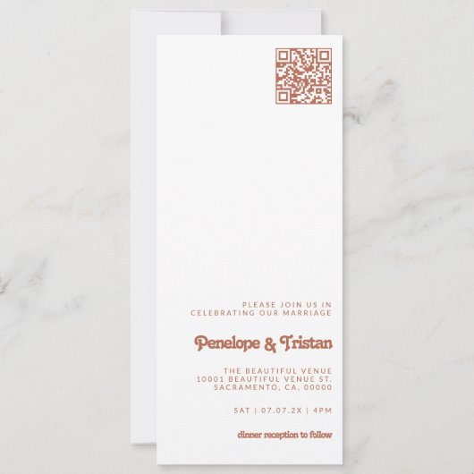 Simple Modern Retro Typography Photo Wedding Kaart (Achterkant)