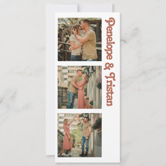 Simple Modern Retro Typography Photo Wedding Kaart (Voorkant)