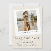 Simple Modern Romantic Photo Wildflower Botanical  Save The Date (Voorkant)