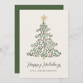 Simple Modern Rustic Christmas Tree  Feestdagenkaart (Voorkant / Achterkant)