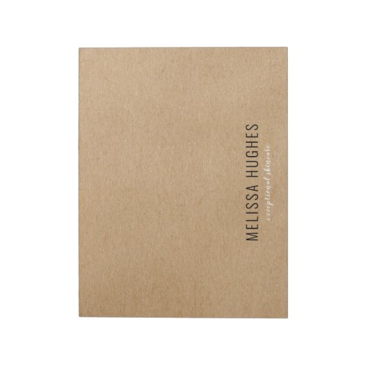 Simple Modern Rustic Kraft Boho Notitieblok (Linkerzijde)