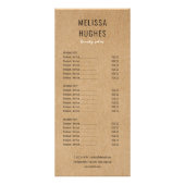 Simple Modern Rustic Kraft Salon Service Menu (Voorkant)