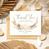 Simple Modern Rustic Pampas Grass Wedding Bedankkaart
