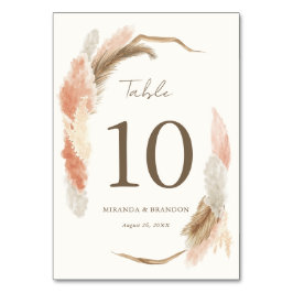 Simple Modern Rustic Pampas Grass Wedding Kaart