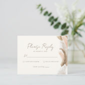 Simple Modern Rustic Pampas Grass Wedding RSVP Kaartje (Staand voorkant)