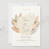 Simple Modern Rustic Pampas Grass Wedding Save The Date (Voorkant)