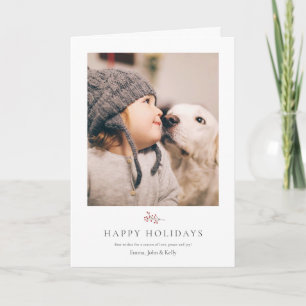 Simple Modern Rustic Photo Holiday Kerstmis Kaart