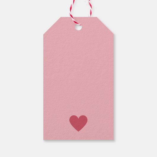 Simple Modern Rustic Pink Christmas Tree Cadeaulabel (Achterkant)