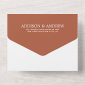 Simple Modern Rustic Terracotta Photo RSVP Wedding All In One Uitnodiging (Achterkant)