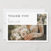 Simple Modern Rustic Two Photo Wedding Bedankkaart (Voorkant)