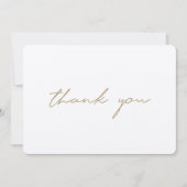 Simple Modern Rustin Gold Script Kraft General Bedankkaart (Voorkant)