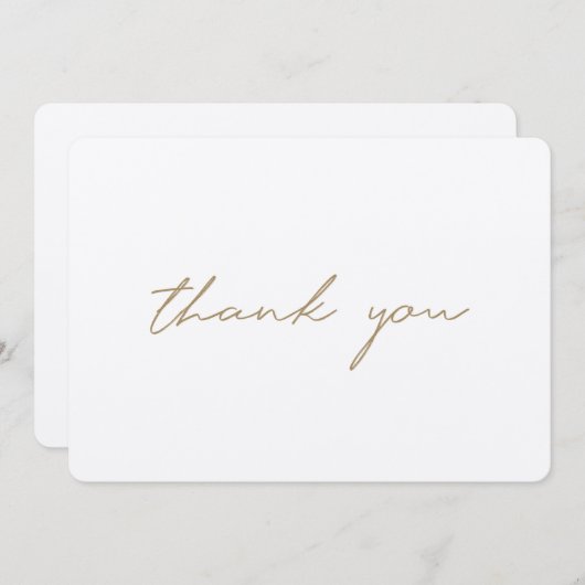 Simple Modern Rustin Gold Script Kraft General Bedankkaart (Voorkant / Achterkant)