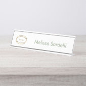 simple modern sage green business logo custom bureau naambordje (Voorkant)
