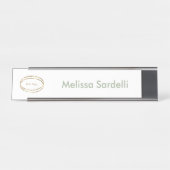 simple modern sage green business logo custom bureau naambordje (Voorkant)