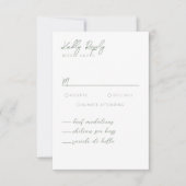 Simple Modern Sage Green Calligraphy RSVP Card Kaartje (Voorkant)