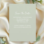 Simple Modern Sage Green Photo Wedding Save The Date