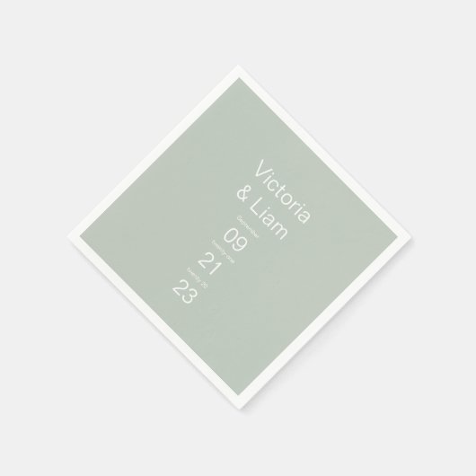 Simple Modern Sage Green Typography Napkins Servet (Hoek)