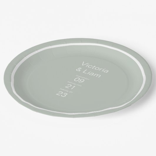 Simple Modern Sage Green Typography Paper Bord (Gekanteld)