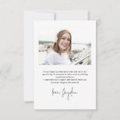 Simple Modern Script 2 Photo Afstuderen Bedankkaart (Achterkant)