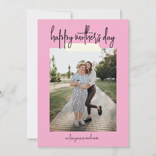 Simple Modern Script 2 Photo Happy Mother's Day Kaart (Voorkant)