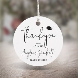 Simple Modern Script Afstuderen dank u Bedankjes Labels