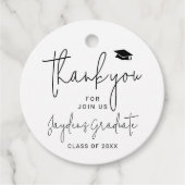 Simple Modern Script Afstuderen dank u Bedankjes Labels (Voorkant)