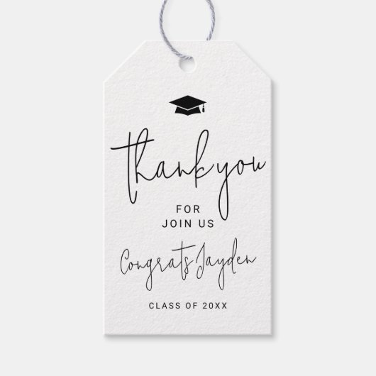 Simple Modern Script Afstuderen dank u Cadeaulabel (Voorkant)