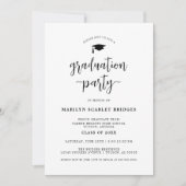 Simple Modern Script Afstuderen Invitation Kaart (Voorkant)