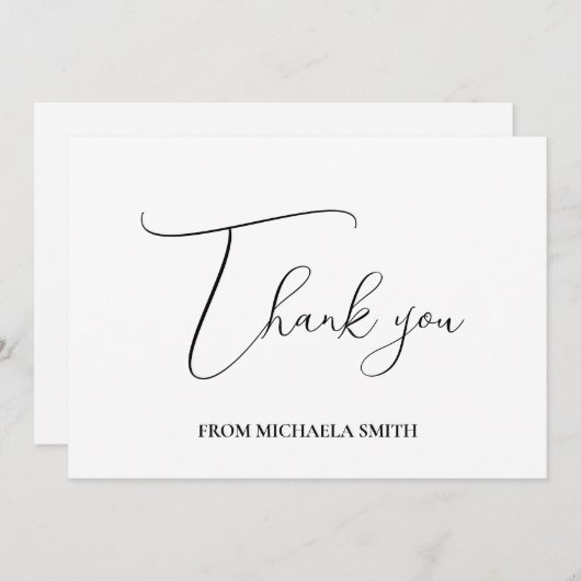 Simple Modern Script Afstuderen Message Bedankkaart (Voorkant / Achterkant)