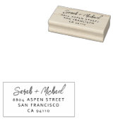 Simple Modern Script Couples Names Return Address  Rubberstempel (Gestempeld)