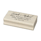 Simple Modern Script Couples Names Return Address  Rubberstempel (Stempel)