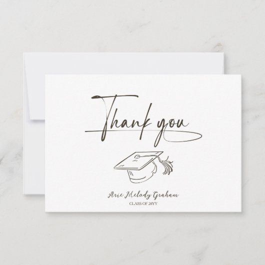 Simple Modern Script Graduation Bedankkaart (Voorkant)