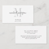 Simple Modern Script Monogram Visitekaartje (Voorkant / Achterkant)