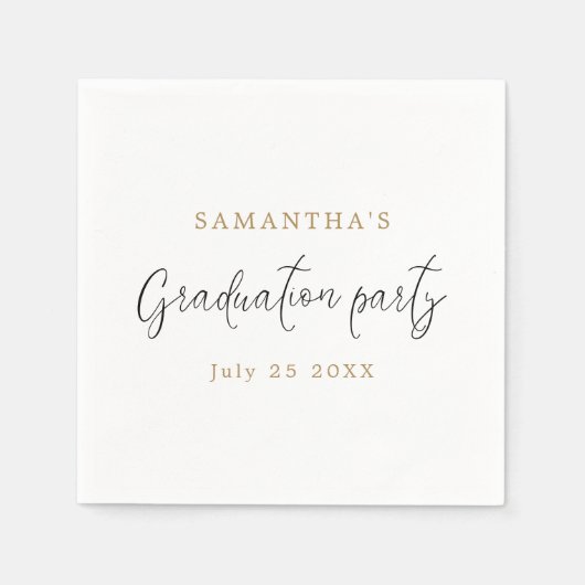 Simple Modern Script Name Date Graduation Party Servet (Voorkant)