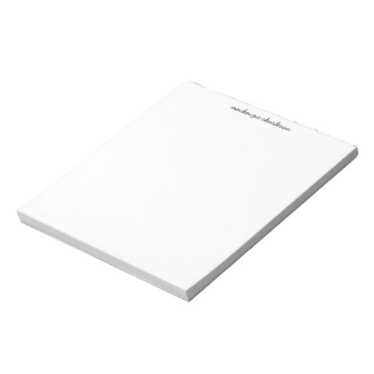 Simple Modern Script Personalized Name Notitieblok (Linkerzijde)