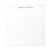 Simple Modern Script Personalized Name Notitieblok (Voorkant)