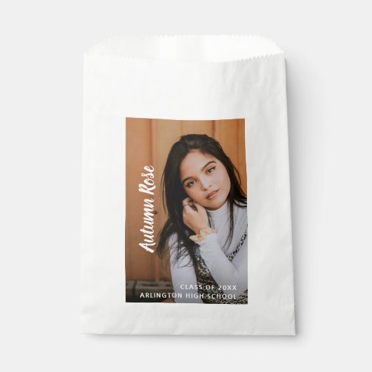 Simple Modern Script Photo Afstuderen Bedankzakje (Voorkant)