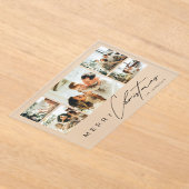 Simple Modern Script Photo Collage Christmas Card Acryl Uitnodigingen (Laagn)