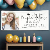 Simple Modern Script Photo Graduparty Spandoek