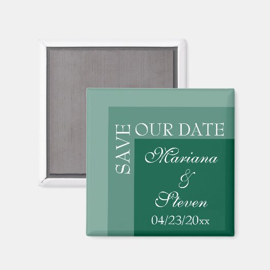 Simple Modern Script Wedding Emerald Green Magneet (Voorkant / Achterkant)
