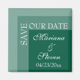 Simple Modern Script Wedding Emerald Green Magneet