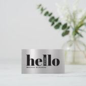 Simple Modern Silver & White Background  Visitekaartje (Staand voorkant)